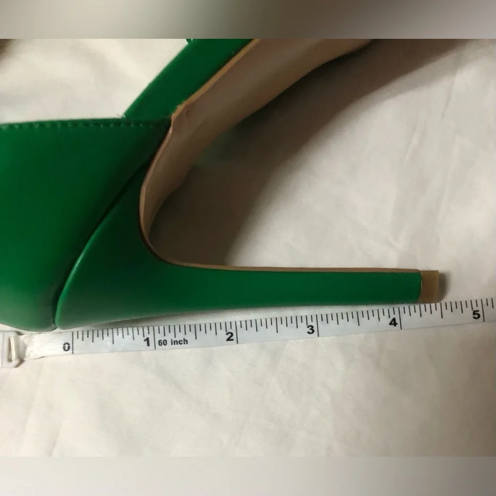 AZALEA WANG CHARLENE GREEN HIGH HEELS SIZE:8.5 - Picture 10 of 12